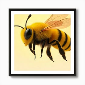 Golden Solitude: The Grace of a Lone Bee 1 Art Print