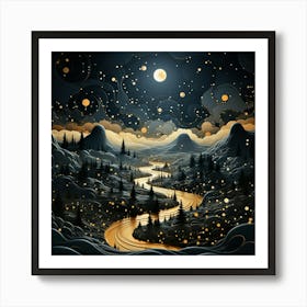 Night In The Forest Art Print