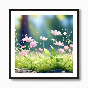 Flowers In The Grass Art Print