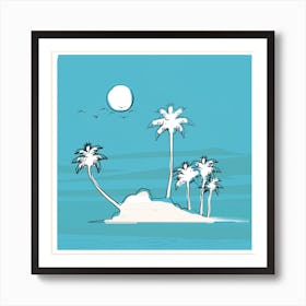 Peaceful Tropic Island Blue Art Print