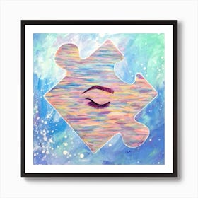 Jigsaw Puzzle eye Art Print