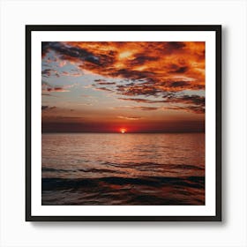 Sunset Over The Sea Poster