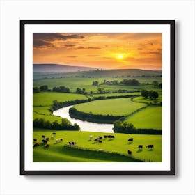 Sunset In The Countryside Art Print