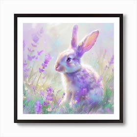 Bunny In Lavender Art Print