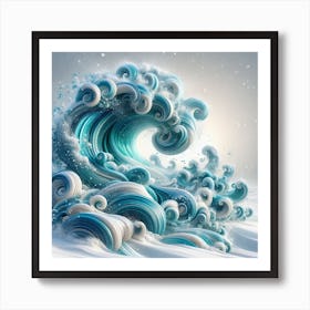 Wave In The Snow Art Print