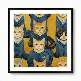 Default Van Gogh Cats 2 Art Print