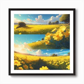 Yellow Flower Field 4 Art Print