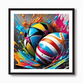 Soccer Balls Art Print