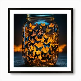 Butterflies In A Jar 1 Art Print