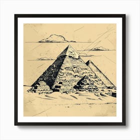 A Pyramids Of Giza Hand Drawn Sketch Illustratio 1719955285 2 Art Print