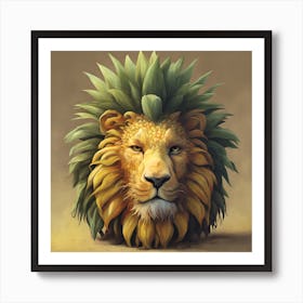 Pineapple lion head Art Print