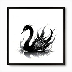 Black Swan Tattoo 1 Art Print