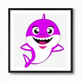 Purple Shark Fish Art Print