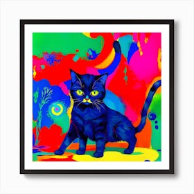 Color cat Art Print