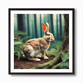 Rabbit In The Forest Photo Art Print