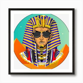 Glasses Pharaoh Pyramids Headphones Parody Art Print