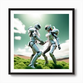 Robot Couple 6 Art Print