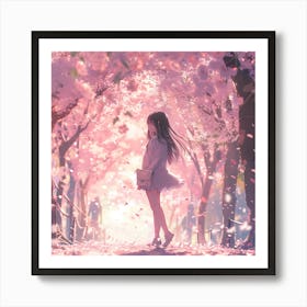 Sakura Chery Blossoms Anime Art Print