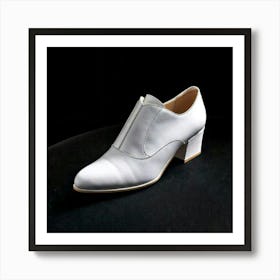 Firefly Elegant White Shoe On A Bold Black Canvas 13578 (2) Art Print