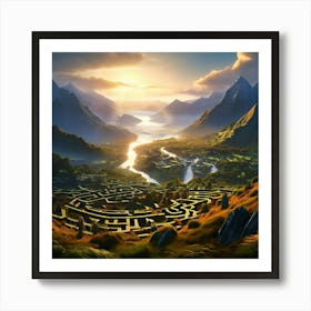 South Island Is A Maze Of Hills And Mountains Landscape Art Print