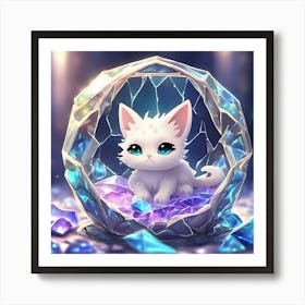 Cute Kitten In A Crystal Ball 1 Art Print