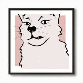 White Cat Art Print