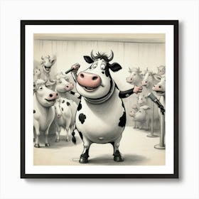 Cows In A Barn 3 Art Print