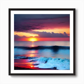 Sunset At The Beach 317 Art Print