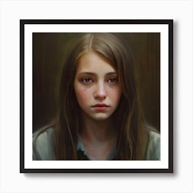 Girl With Freckles Art Print