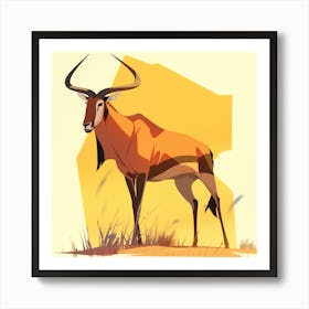 Gazelle Animal Cartoon Art Print