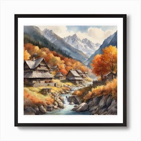 Autumn Village 41 Art Print