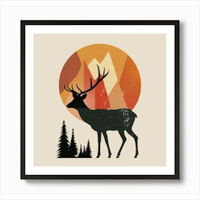 Deer In The Mountains Art Print