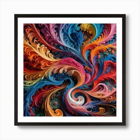 Colorful Swirls 3 Art Print