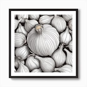 Onion Drawing Art Print