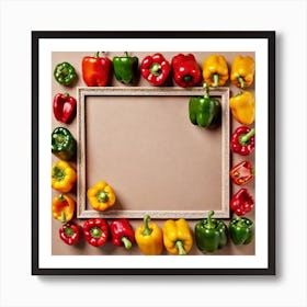 Colorful Peppers Frame 2 Art Print