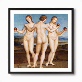 Three Graces, Raphael Art Print