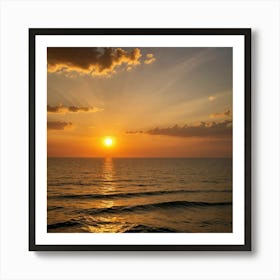 Sunset Over The Ocean 1 Art Print