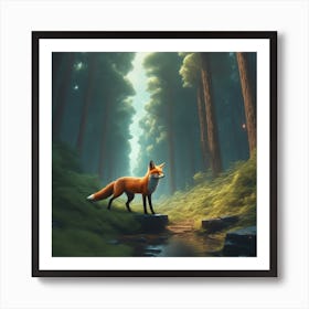 Fox In The Forest 75 Art Print