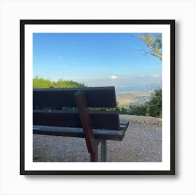 Bench Overlooking The Sea 1 Art Print