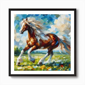 Horse Running In The Nature Art Print