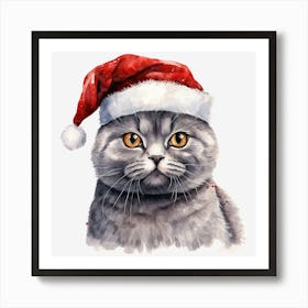 Santa Cat 43 Art Print