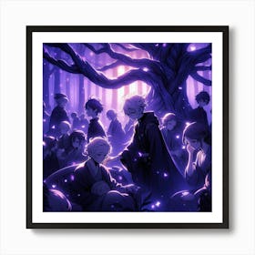 purple forest 1 Art Print