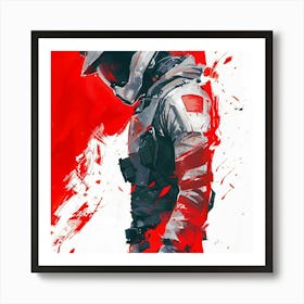 Soldier In A Helmet Airsoft Paintball Art Print