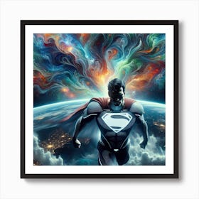 Superman In Space 5 Art Print