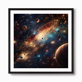 Planets In Space 1 Art Print