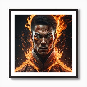 Man With Fire On His Face Art Print