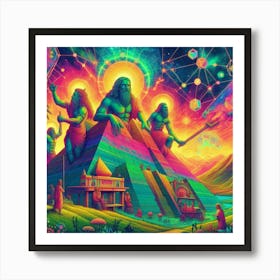 God creating the pyramids 2 Art Print