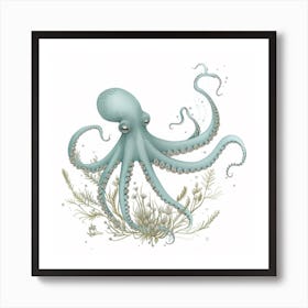 Watercolour Storybook Style Octopus 4 Art Print