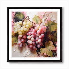 White and pink grapes 3 Art Print