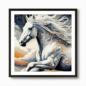 White Horse Art Print